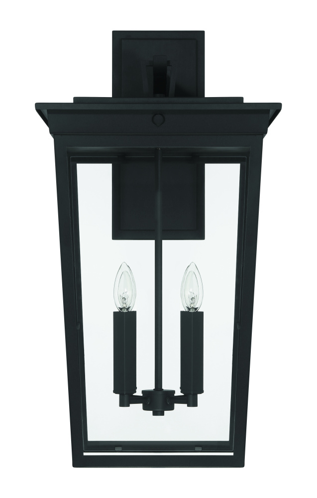 Duncan 4 Light Outdoor Wall Lantern in Textured Black
