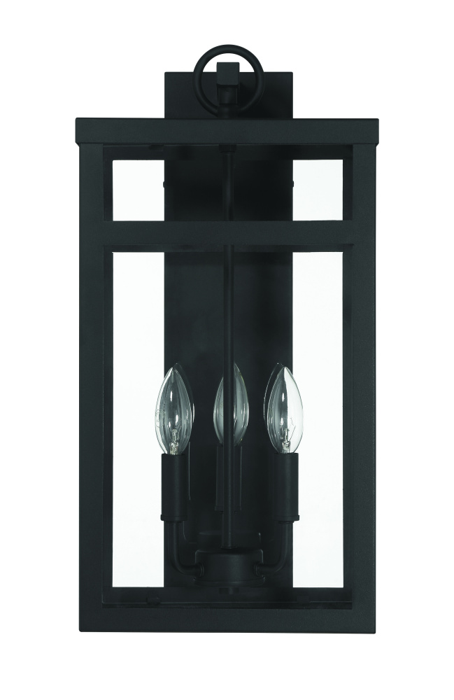 O'Neal 21" 2 Light Outdoor Wall Lantern in Textured Black