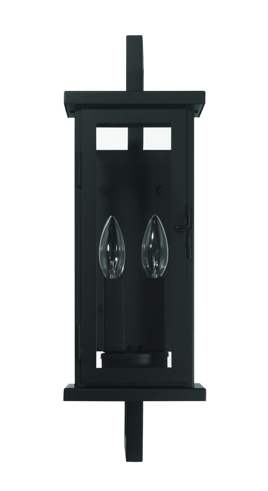 Jordan 2 Light Outdoor Wall Lantern in Textured Black