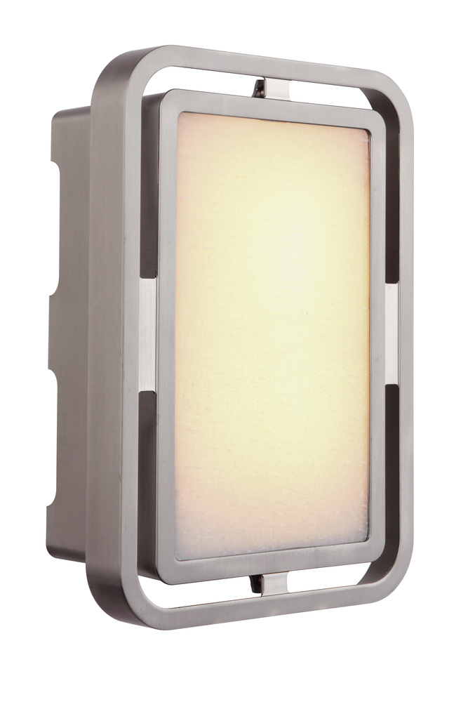Metal Frame LED Illuminated Chime with White Linen Glass
