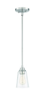 Craftmade 41991-BNK-CS - Grace 1 Light Mini Pendant in Brushed Polished Nickel (Clear Seeed Glass)
