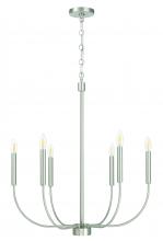 Craftmade 59826-BNK - Traci 6 Light Chandelier in Brushed Polished Nickel