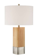 Craftmade 86246 - 1 Light Wood/Metal Base Table Lamp w/ USB in Natural Wood/Brushed Polished Nickel
