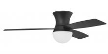 Craftmade DBK52FB3 - Daybreak 52" 3-Blade Ceiling Fan in Flat Black w/ Flat Black/Greywood Blades; Integrated Light K