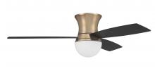 Craftmade DBK52SB3 - Daybreak 52" 3-Blade Ceiling Fan in Satin Brass w/ Flat Black/Black Walnut Blades