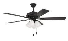 Craftmade ECF114FB5-FBGW - Eos 52" 5-Blade Frost 4 Light Ceiling Fan in Flat Black w/ Flat Black/Greywood Blades