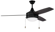 Craftmade EPHA52FB3 - Phaze Energy Star 3 52" 3-Blade Ceiling Fan in Flat Black w/ Flat Black/Greywood Blades