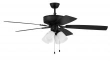 Craftmade P114FB5-52FBGW - Pro Plus 114 52" 5-Blade Ceiling Fan in Flat Black w/ Flat Black/Grey Wood Blades
