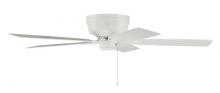 Craftmade PPH52W5 - Pro Plus Hugger 52" 5-Blade Ceiling Fan in White w/ White/Washed Oak Blades
