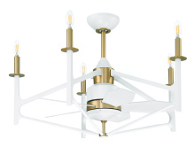 Craftmade RSV32WSB5 - The Reserve 32 24" 5-Blade Ceiling Fan in White/Satin Brass w/ White Blades; Integrated Light Ki