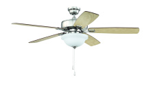Craftmade TCE52BNK5C1-C - Twist N Click 52" 5-Blade Ceiling Fan in Brushed Polished Nickel w/ Ash/Mahogany Blades