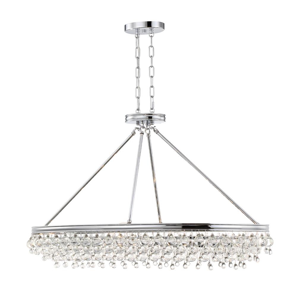 Calypso 39.75'' Crystal Teardrop Polished Chrome Oval Chandelier