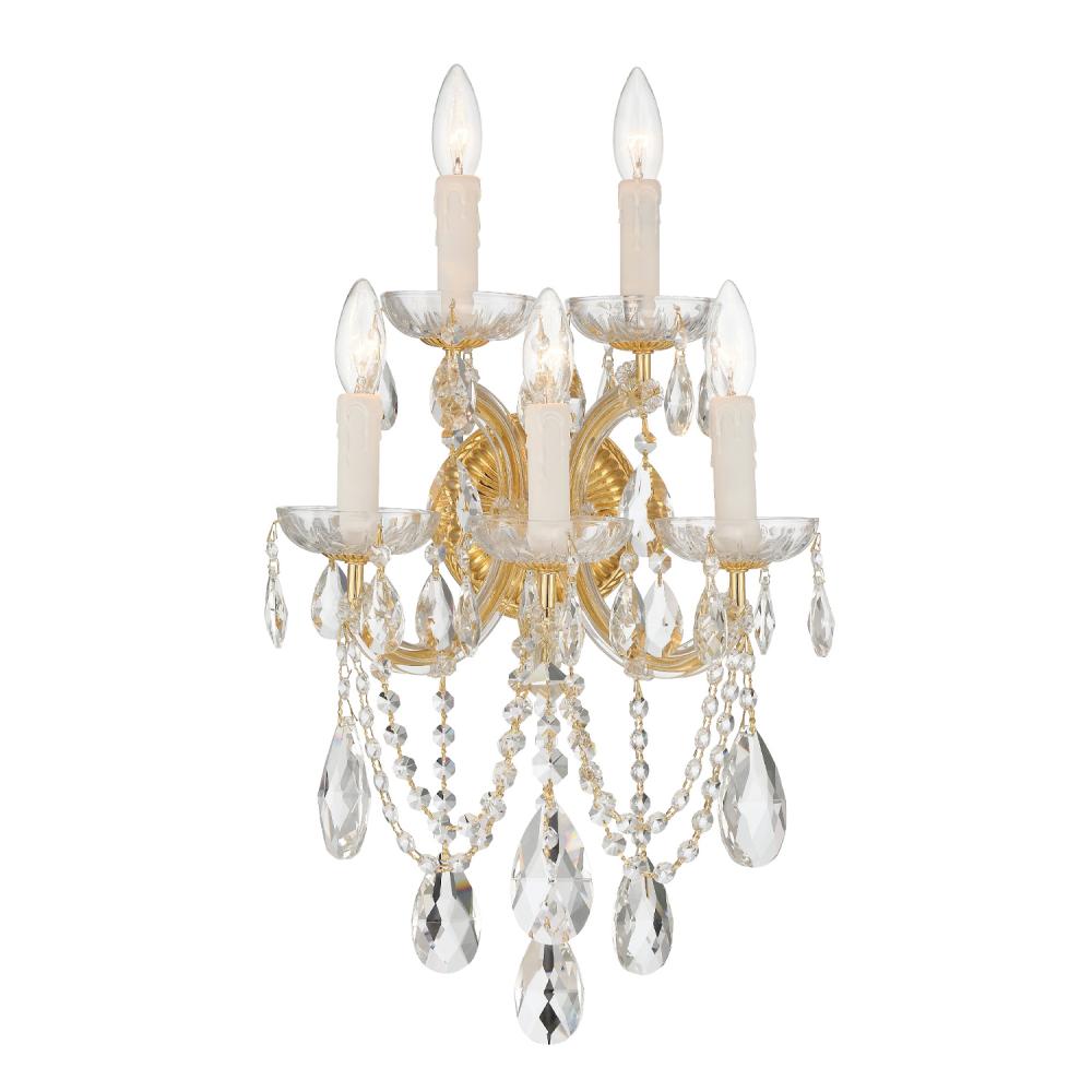 Maria Theresa 13.5'' Hand Cut Crystal Gold Sconce