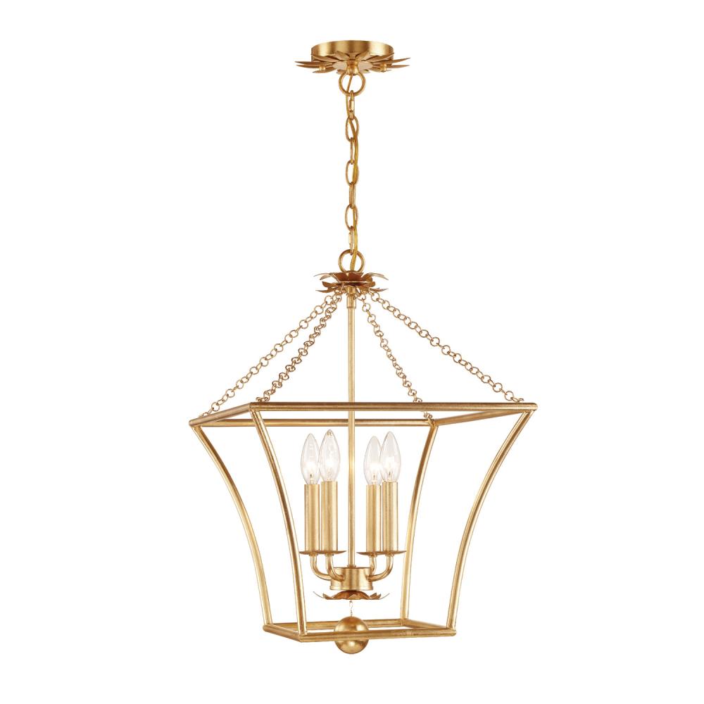 Broche 16'' Antique Gold Chandelier