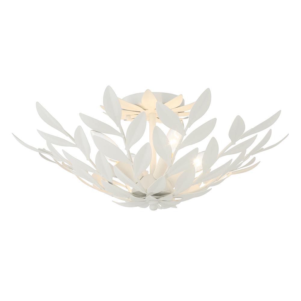 Broche 20.75'' Matte White Semi Flush Mount
