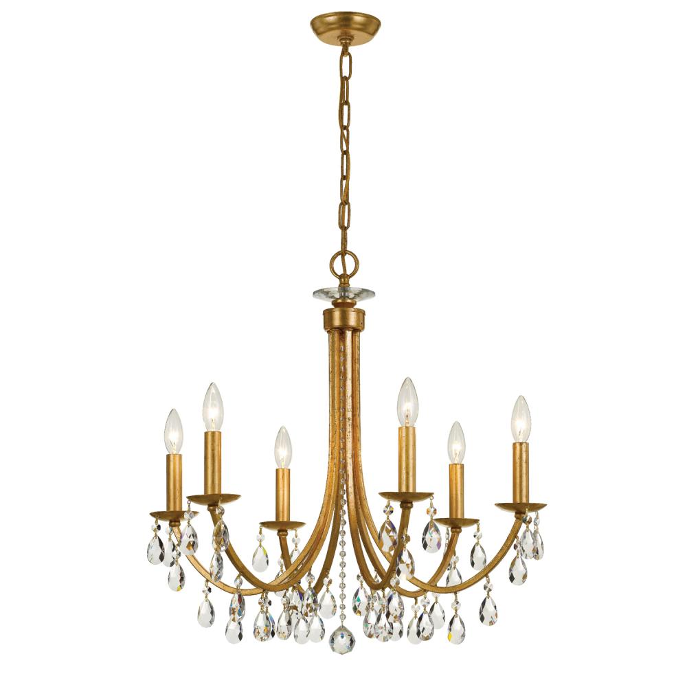 Bridgehampton 26'' Swarovski Spectra Crystal Antique Gold Chandelier