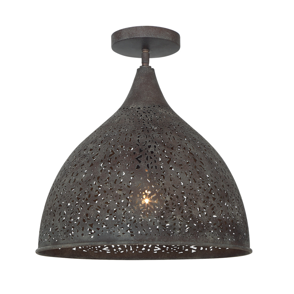 Jasmine 14'' Forged Bronze Semi Flush Mount