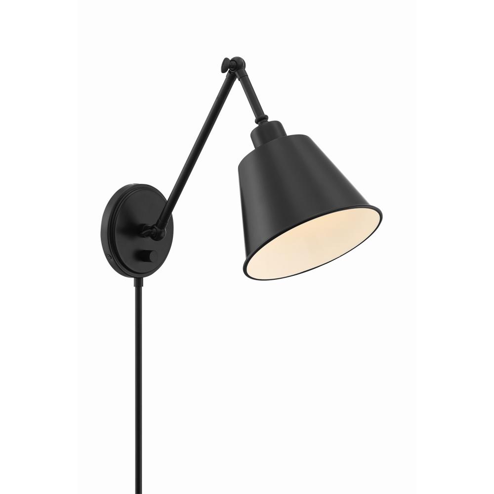 Mitchell 7.25'' Matte Black Task Sconce