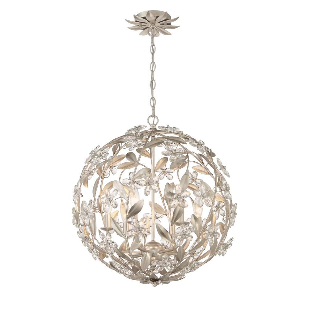 Marselle 6 Light Antique Silver Pendant