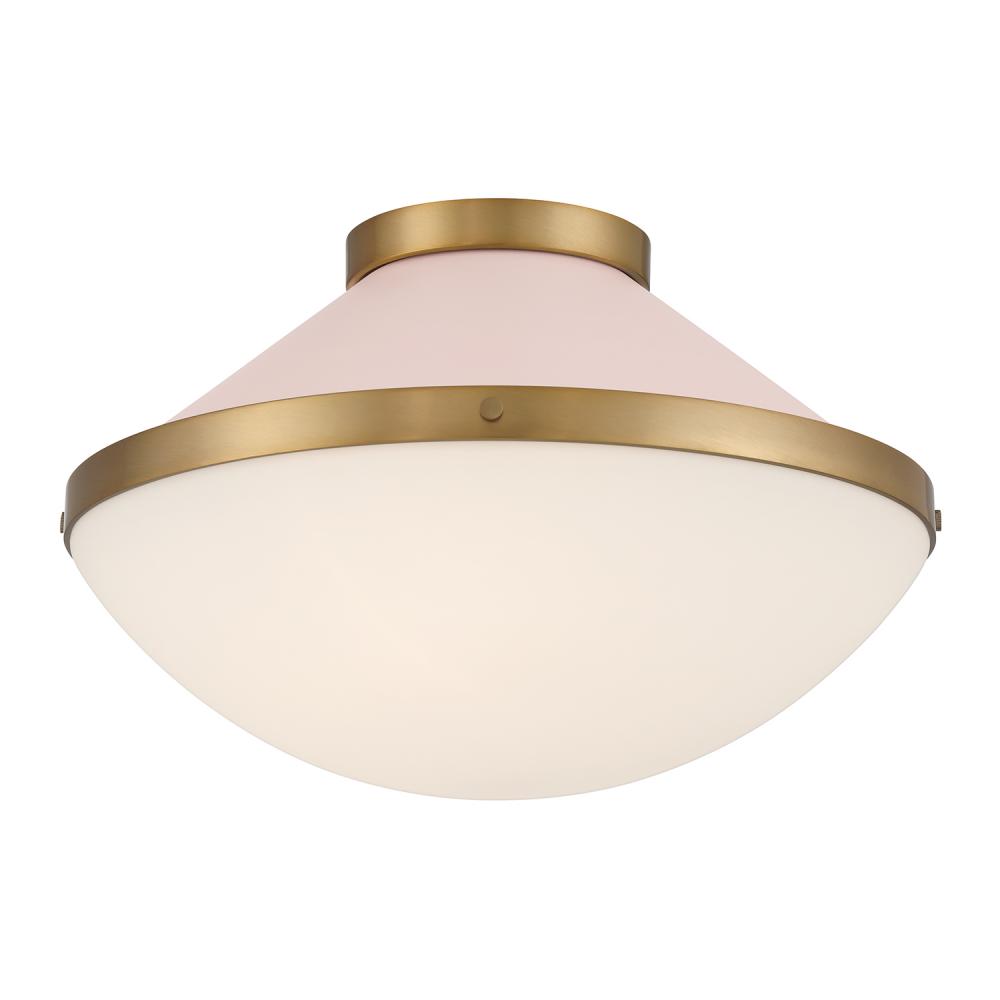 Xander 16.25'' Vibrant Gold + Blush Flush Mount