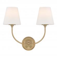 Crystorama 2442-OP-VG - Libby Langdon Sylvan 2 Light Vibrant Gold Sconce