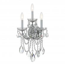 Crystorama 4423-CH-CL-MWP - Maria Theresa 11'' Hand Cut Crystal Polished Chrome Sconce