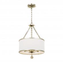 Crystorama 513-SA - Broche 3 Light Antique Silver Mini Chandelier
