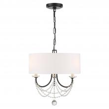 Crystorama DEL-90803-MK - Delilah 3 Light Matte Black Mini Chandelier