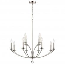 Crystorama MIL-8012-PN - Mila 12 Light Polished Nickel Chandelier