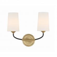 Crystorama NIL-70012-BF-MG - Niles 2 Light Black Forged + Modern Gold Sconce