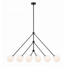 Crystorama OMN-3006-MK - Omni 6 Light Matte Black Linear Chandelier