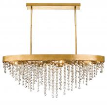 Crystorama WIN-619-GA-CL-MWP - Winham 8 Light Antique Gold Crystal Linear Oval Chandelier