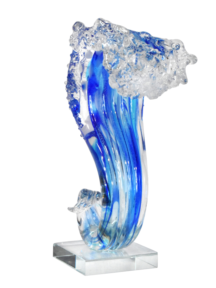 Pacific Wave Handcrafted Art Glass Sculpture