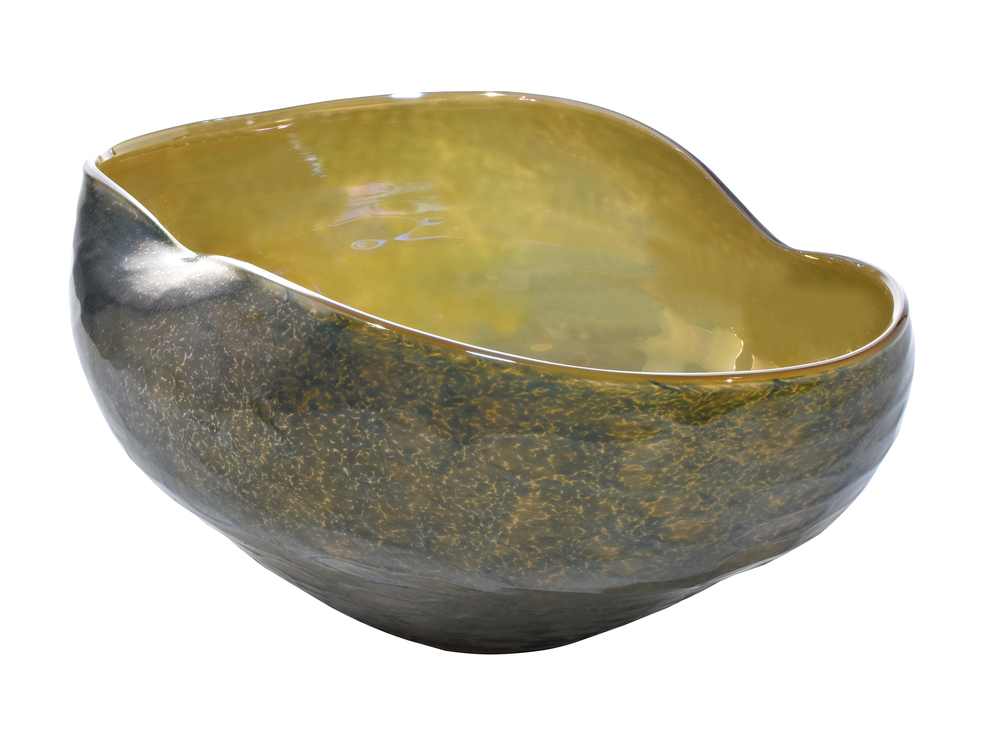 Prismatic Hand Blown Art Glass Bowl