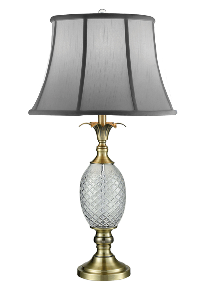 Brass Pineapple 24% Lead Crystal Table Lamp