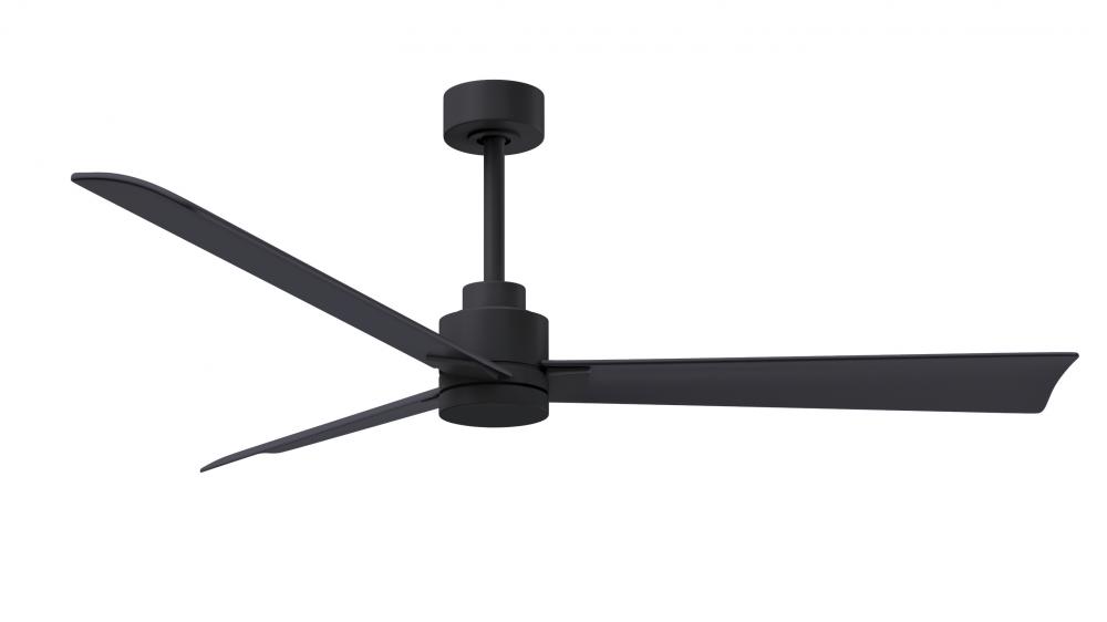 Alessandra - 56" Three Blade Transitional Ceiling Fan - Matte Black Finish - Matte Black Blades