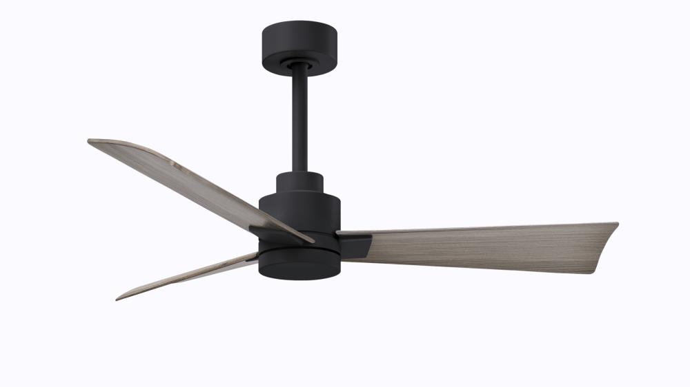 Alessandra - 42" Three Blade Transitional Ceiling Fan - Matte Black Finish - Gray Ash Tone Blade
