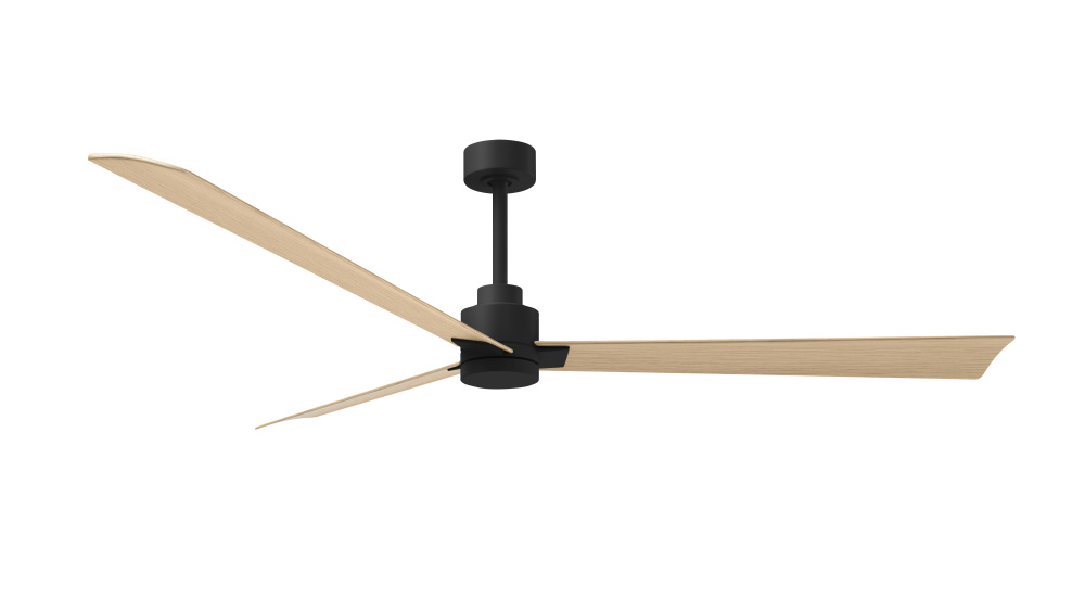 Alessandra - 72" Three Blade Transitional Ceiling Fan - Matte Black Finish - Light Maple Blades