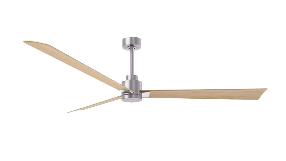 Alessandra - 72" Three Blade Transitional Ceiling Fan - Brushed Nickel Finish - Light Maple Blad