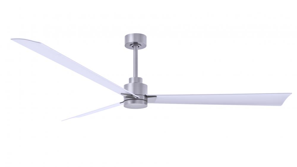 Alessandra - 72" Three Blade Transitional Ceiling Fan - Brushed Nickel Finish - Matte White Blad