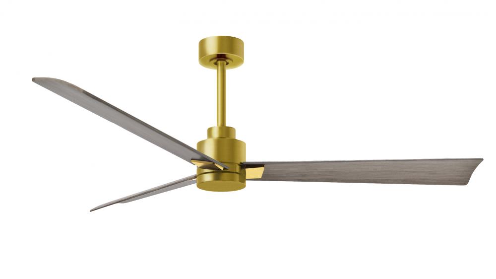 Alessandra - Brushed Brass - Gray Ash Tone Blades - 56" Blades - 10" Downrod