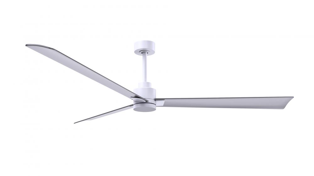 Alessandra - 72" Three Blade Transitional Ceiling Fan - Matte White Finish - Brushed Nickel Blad