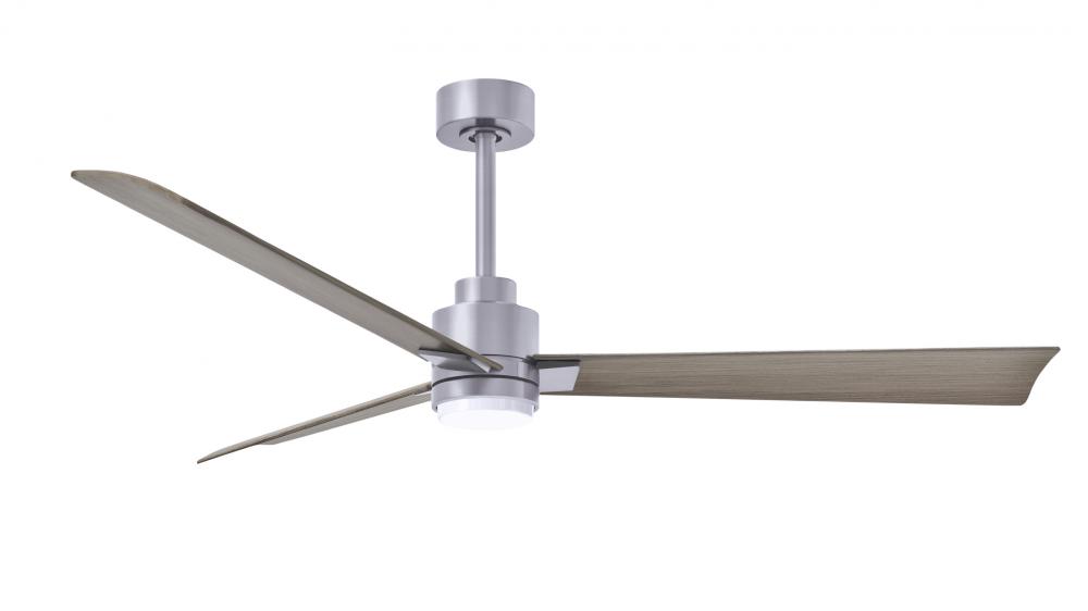 Alessandra - LK - Brushed Nickel - Gray Ash Tone Blades - 56" Blades - 10" Downrod