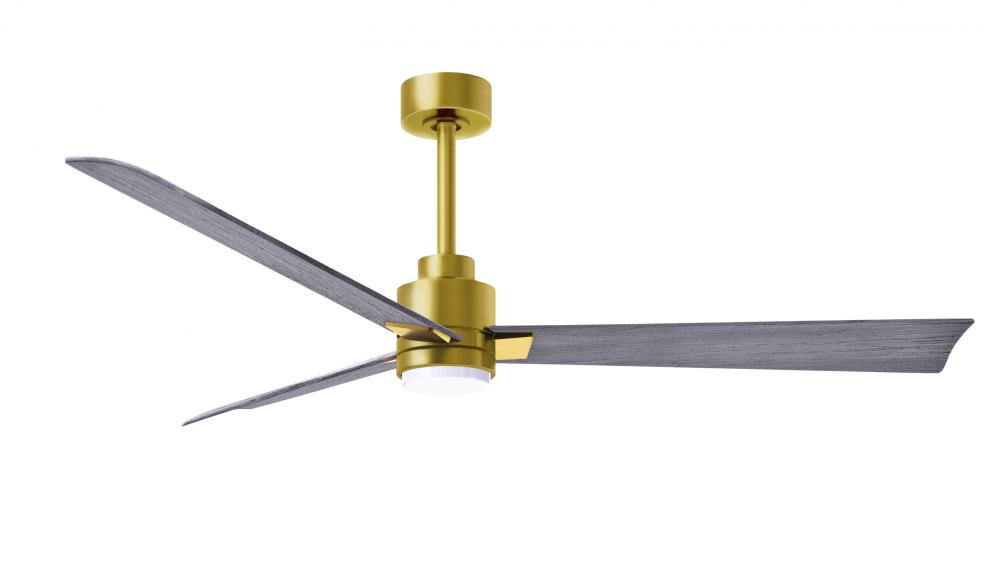 Alessandra - LK - Brushed Brass - Barn Wood Tone Blades - 56" Blades - 10" Downrod