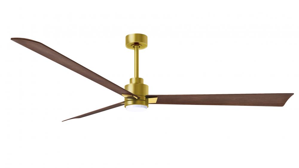Alessandra - LK - Brushed Brass - Walnut Tone Blades - 72" Blades - 10" Downrod