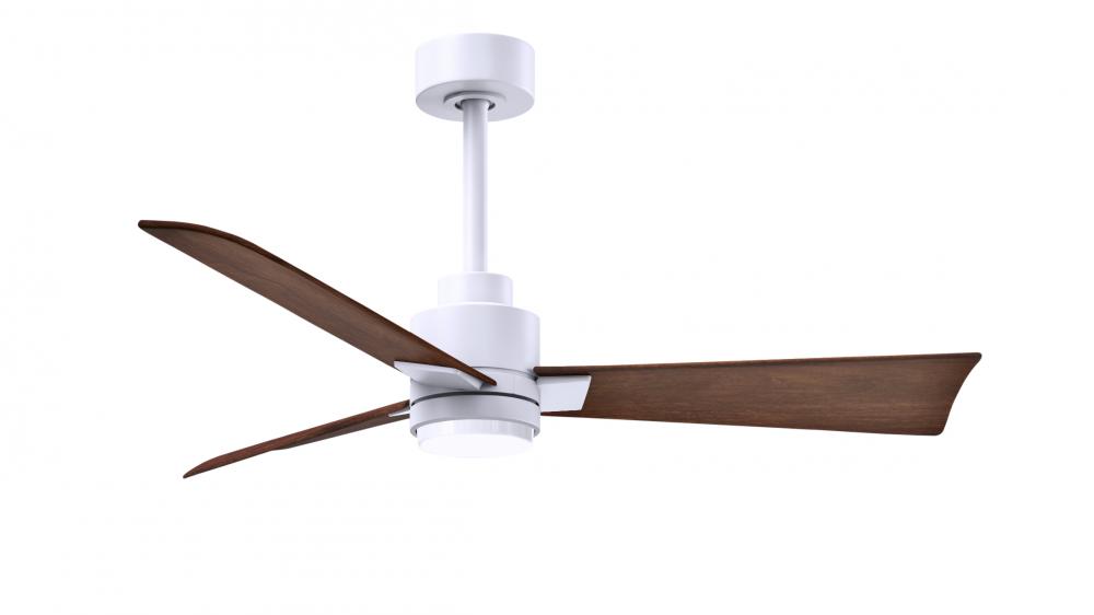 Alessandra - LK - Matte White - Walnut Tone Blades - 42" Blades - 10" Downrod