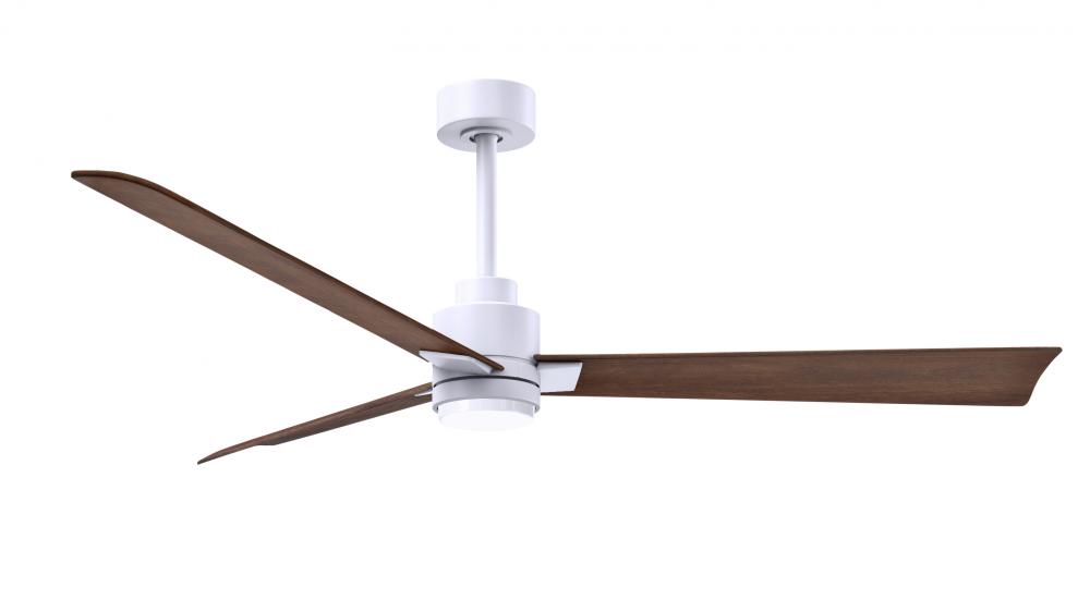 Alessandra - LK - Matte White - Walnut Tone Blades - 56" Blades - 10" Downrod