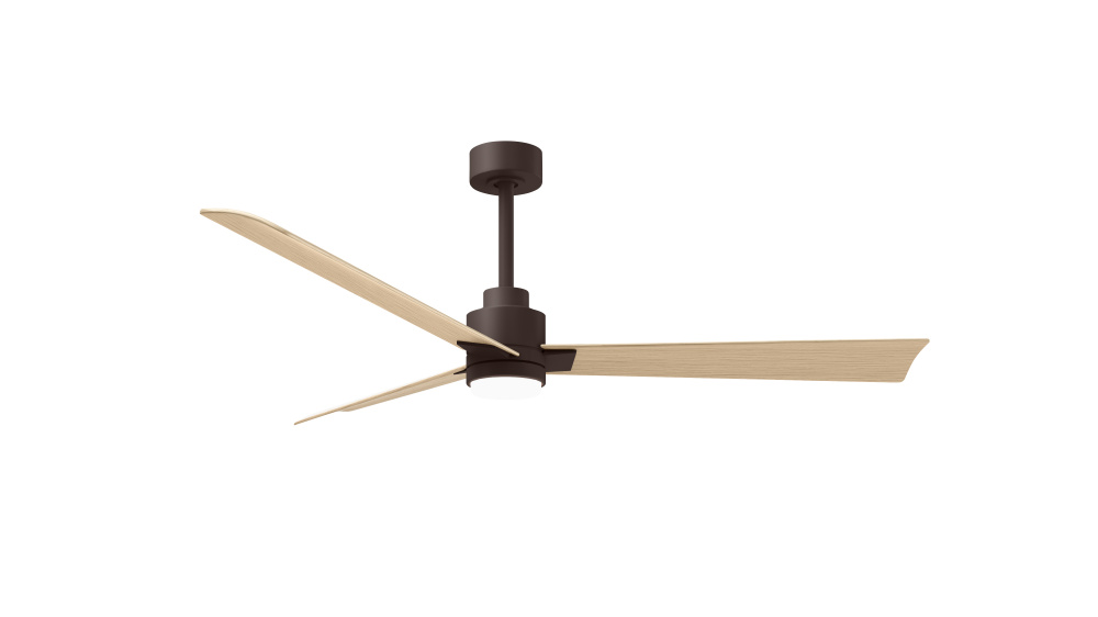 Alessandra-56" Three Blade Transitional Ceiling Fan-5CCT Integrated LED-Textured Bronze Finish