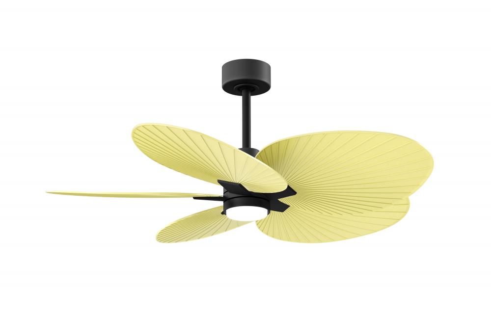 Alessandra Tropical - Five Blade Ceiling Fan - 5CCT Integrated LED - Matte Black Finish