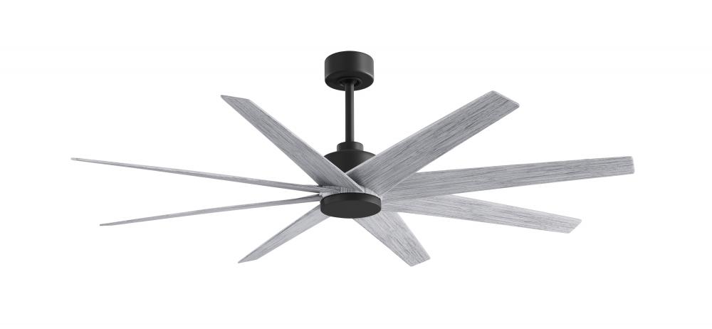 Ariella - Eight Blade Ceiling Fan - Matte Black Finish - Barn Wood Tone Blades